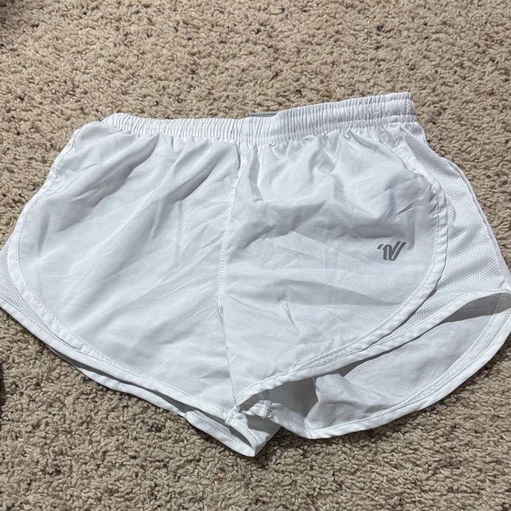 Varsity White Women's Athletic Shorts